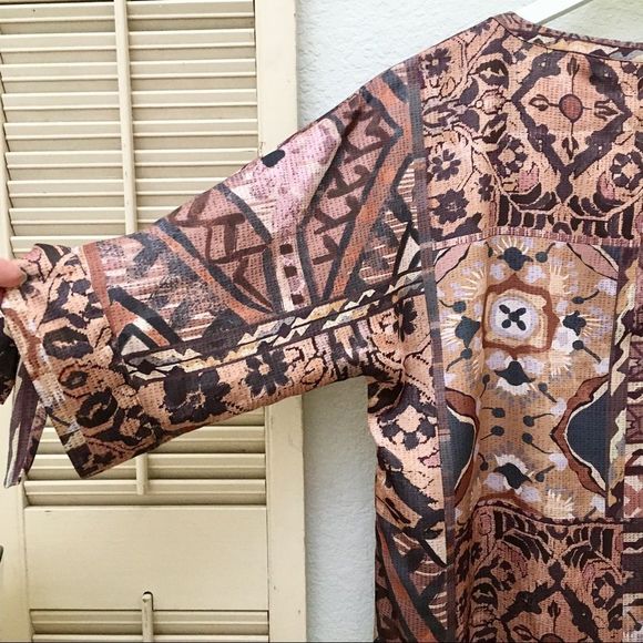 CHICO’S Tribal Ethic Hi Lo 3/4 Sleeve Pullover Top - Picture 5 of 7